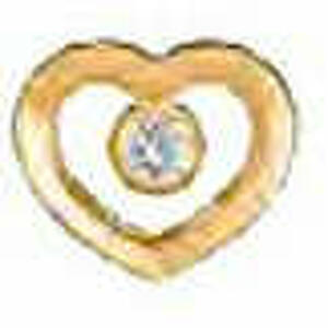  - Orecchini heart golden solitaire swarovski 9 mm