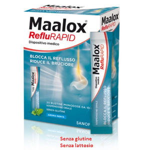 Maalox - SOSPENSIONE ORALE MAALOX REFLURAPID 20 BUSTINE MONODOSE DA 10 ML