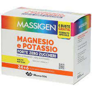 Massigen - MASSIGEN MAGNESIO POTASSIO FORTE ZERO ZUCCHERO 24 BUSTINE + 6 BUSTINE